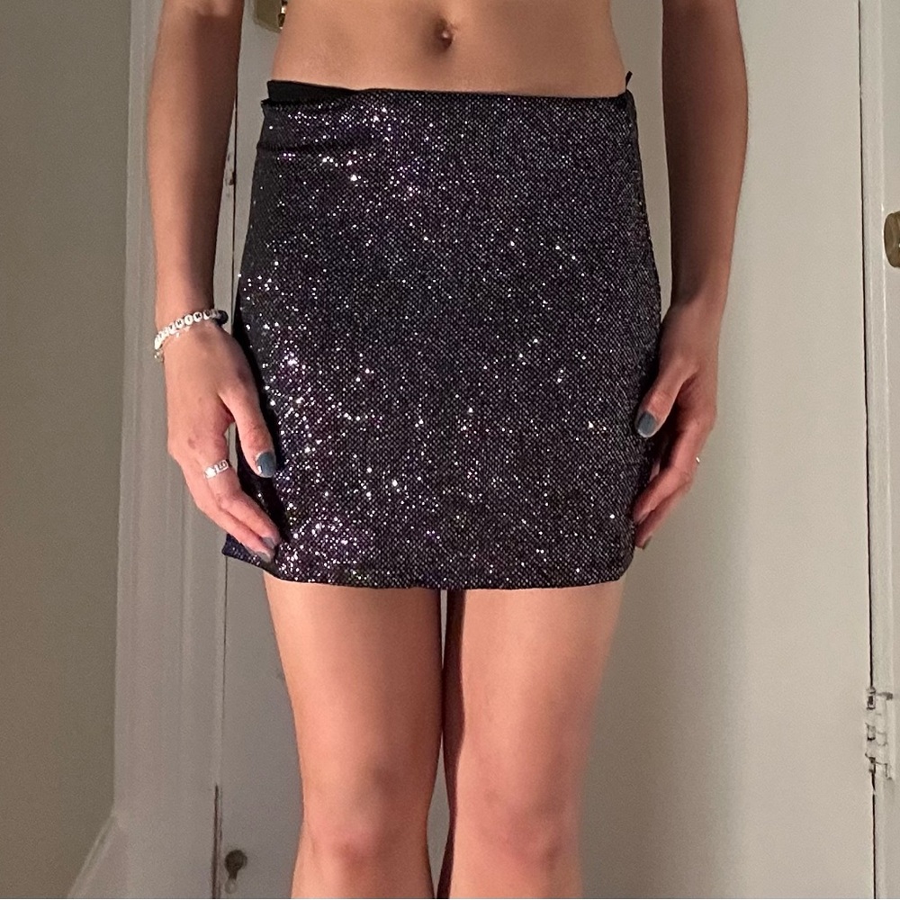 Sparkling Black Mini Skirt